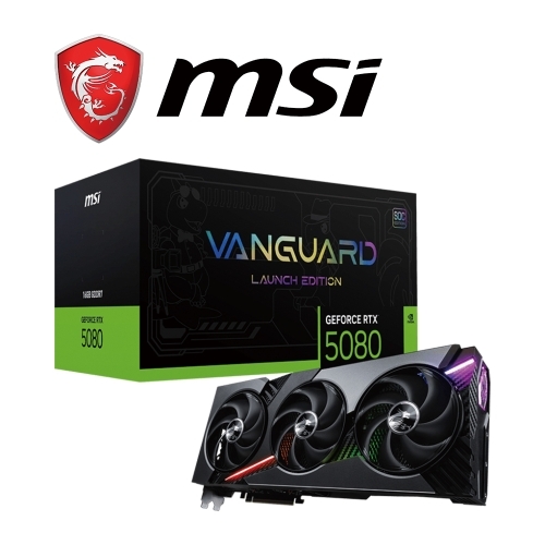 抗漲搭機價!!!微星 RTX5080 16G VANGUARD SOC LAUNCH EDITION(2745Mhz/1H3DP/35.7cm/三風扇)