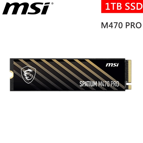 搭整機!!!微星 SPATIUM M470 PRO 1TB/Gen4/讀6000/寫4500/QLC顆粒 五年保
